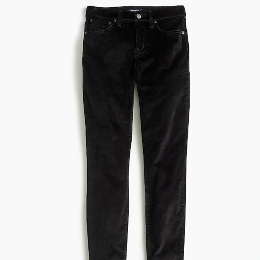 J. Crew Velvet High-Rise Toothpick Jeans (Black)
